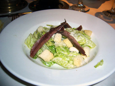 Food on the Diamond Princess,Caesar salad with anchovies