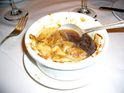 Food on the Diamond Princess, French onion soup