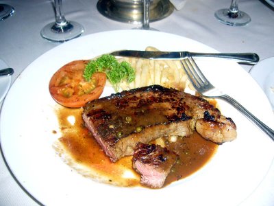 Food on the Diamond Princess,New York steak