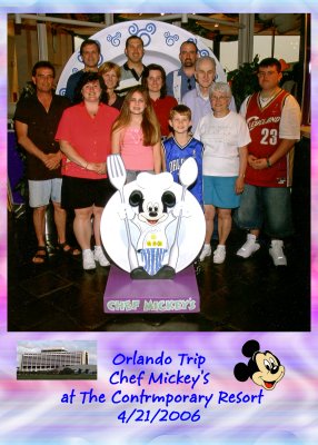 Family Picture at Chef Mickey's in Disney World's Contemporary Resort