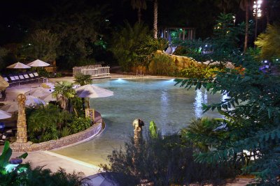 Disney's Animal Kingdom Resort pool at night