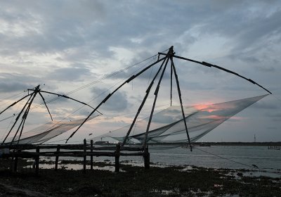 Chinese fishing nets in Kochin, Kerala