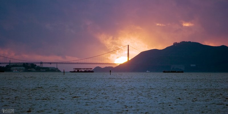 Stormy Sunset Across the Golden Gate