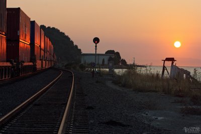 Freight Rolling through Sunset