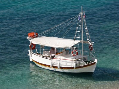 Moored off Nissaki beach