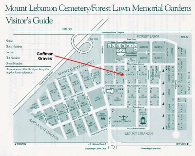 Mt. Lebanon cemetery map showing location of graves
