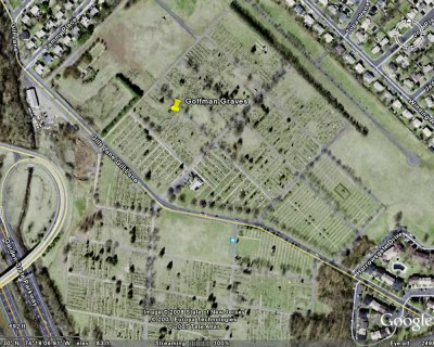 Google Earth showing location of Goffman graves