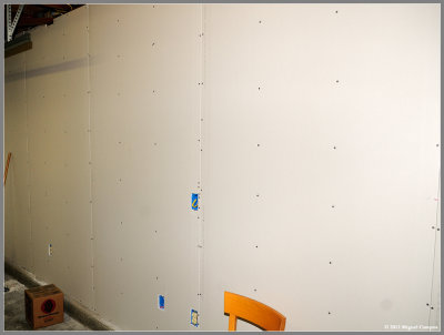Garage Wall Sheetrocking