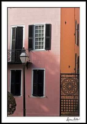 pink House with Iron Gate