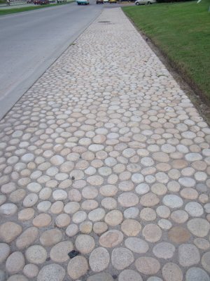 A different kind of sidewalk (cobblestone)