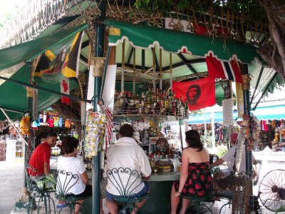 A streetside bar