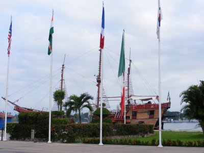 One of the tour boats