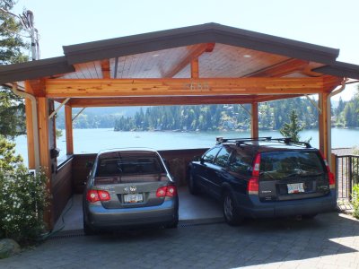 A garage with a view