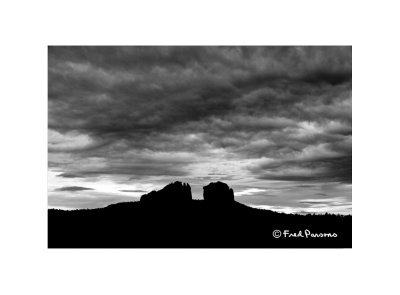 Catheral Rock Silhouette  #7704-BW