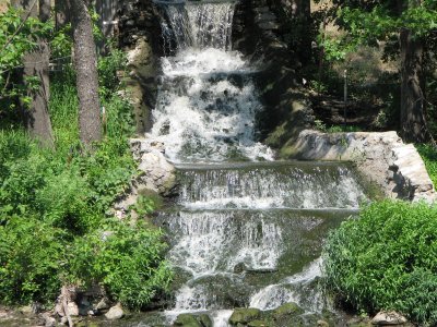 Island Park waterfall.