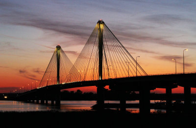 The Clark Bridge at sunset