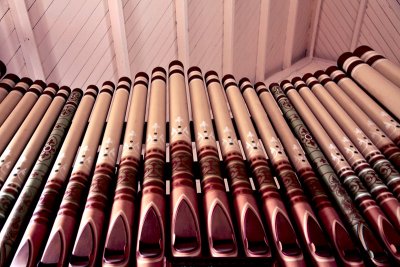 Painted organ pipes