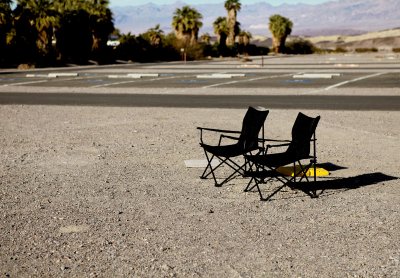 2 black camp chairs 