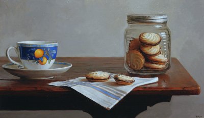 19. Still life with Teacup and Cookies 12 1/2 x 21 1/4