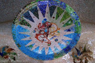 Mosaics on the cieling at Park Guell #39482