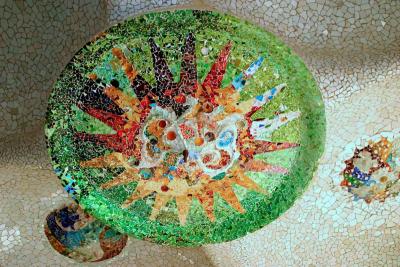 Mosaics on the cieling at Park Guell #39484