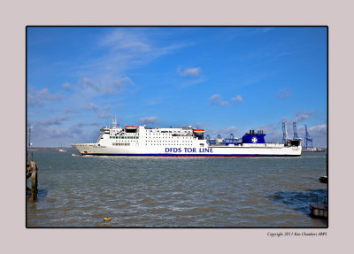 The ferry service from Denmark to Harwich