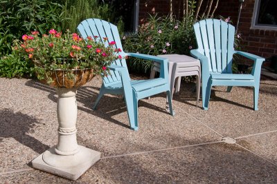 Planter and chairs