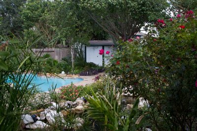 Pool seen through pond
