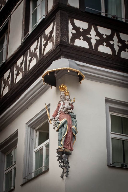 a little surprise sculpture on a corner