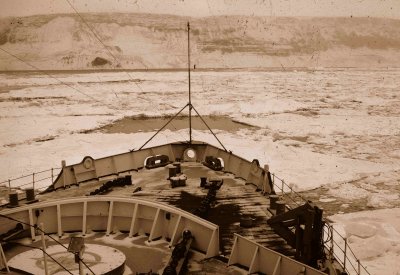 Breaking ice. Coast Guard Glacier, Antarctica