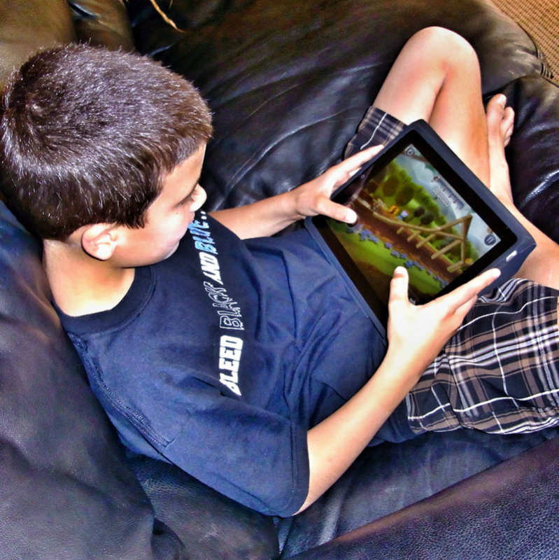 Andrew with MY iPad!