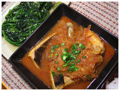 Stingray cook in Assam sauce