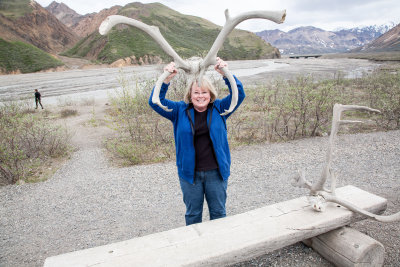 Peggy with Carbou antlers