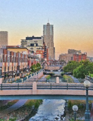 Denver LoDo District (Pastel)