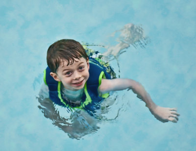 Eli Looks Up From The Pool