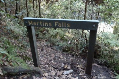 Sign pointing back to Martins Falls