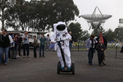 Neil on the Segway at the Parkes Radio Telescope 