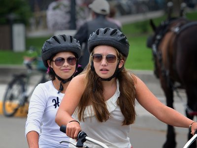 Girls Riding Tandem