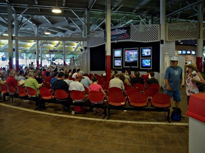 Watching the races inside - Saratoga Race Track