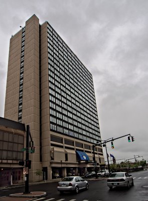 The Hilton Hotel & traffic lights. 315 Trumbull Street