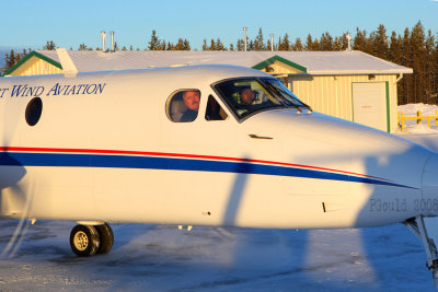 Doug James and Brian Eikel just leaving Cigar Lake for Saskatoon.
