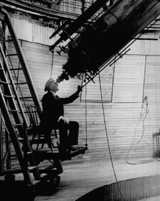 Percival Lowell observing Mars from the Lowell Observatory with the 24 inch Clark telescope