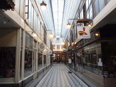 Looking down the passage toward Hotel Chopin