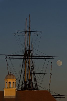 Masts and moon