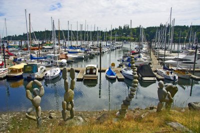 Rock sculpture at Bainbridge harbor