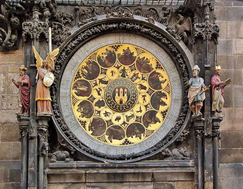 Astrological clock, upper section