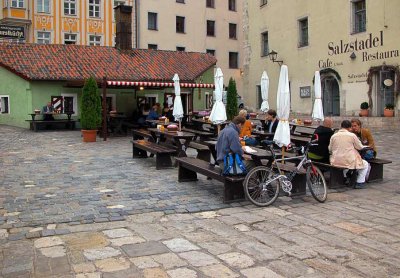 Outdoor dining in Regensburg