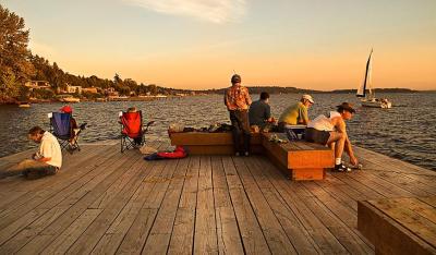 Evening fishing at Lake Washington