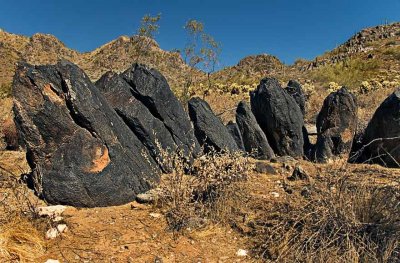 Black rocks