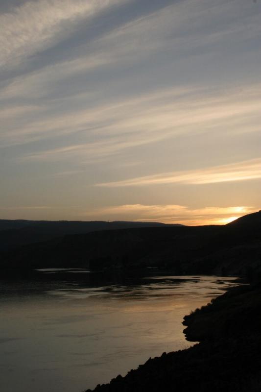 Sunset on the Columbia river